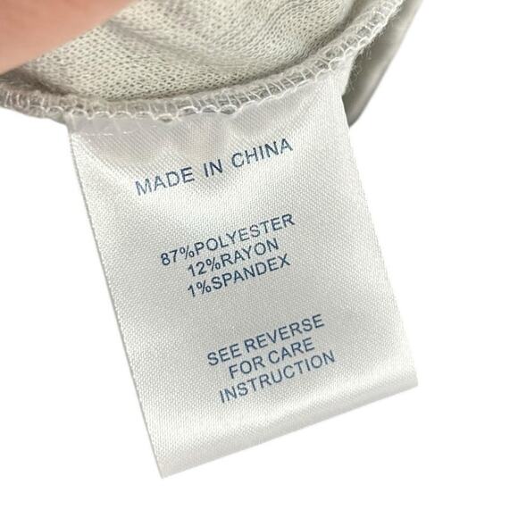 Tyler Boe Gray White Textured Long Sleeve Printed Knit Shift Dress Womens Small - Picture 3 of 6